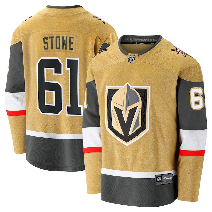 Men Vegas Golden Knights #61 Mark Stone Fanatics Branded Gold Home Premier Breakaway Player NHL Jersey